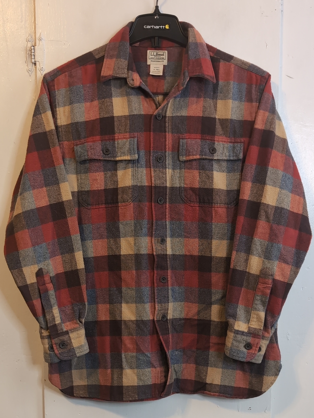 L.L. Bean Autumn Button-Up Flannel Shirt mens medium
